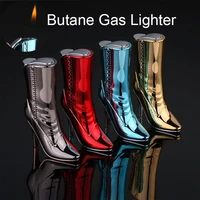 beautiful ladies boots butane gas inflation lighter new creative high heeled shoes red flame lighter womens smoking gift