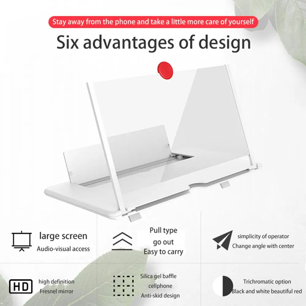 Складной держатель для смартфона 12 дюймов 3D увеличитель экрана телефона со