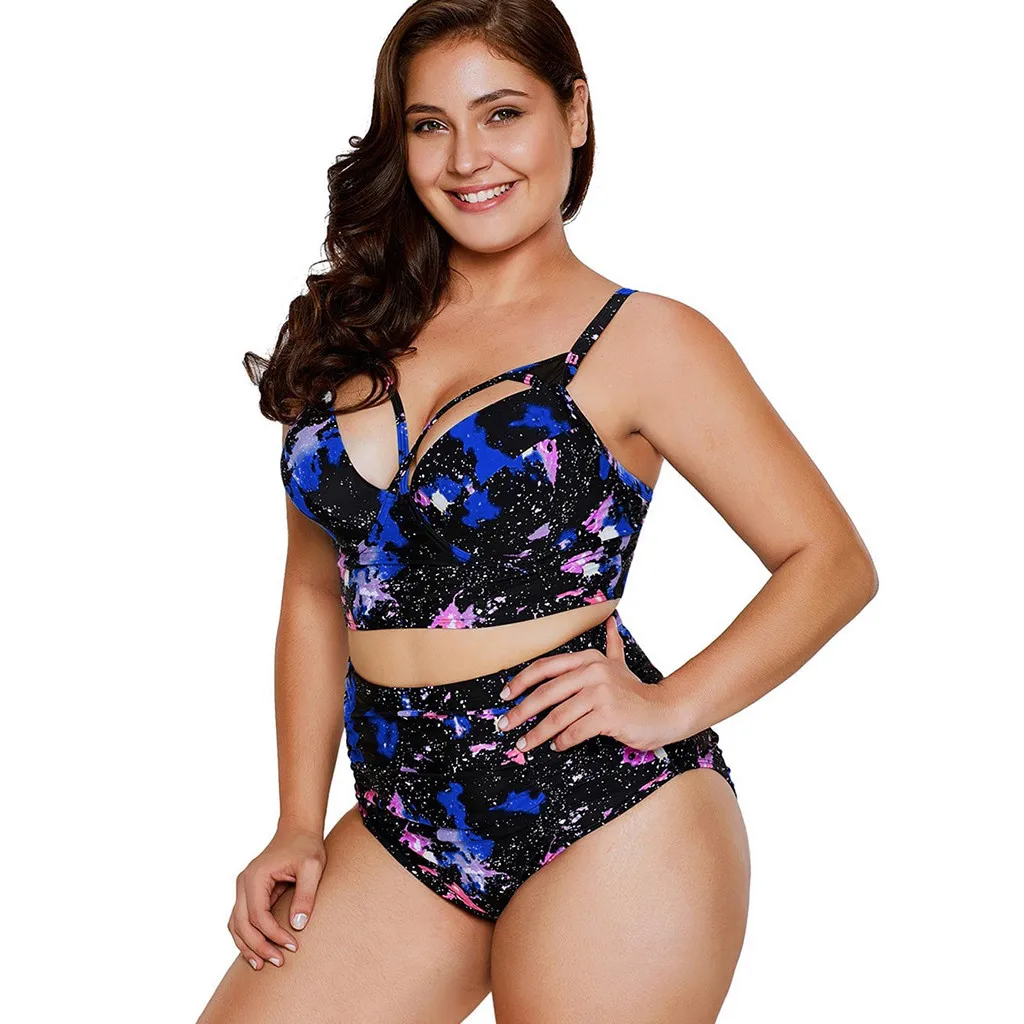 Бикини JAYCOSIN из двух частей купальник с высокой талией и вырезами женский принтом