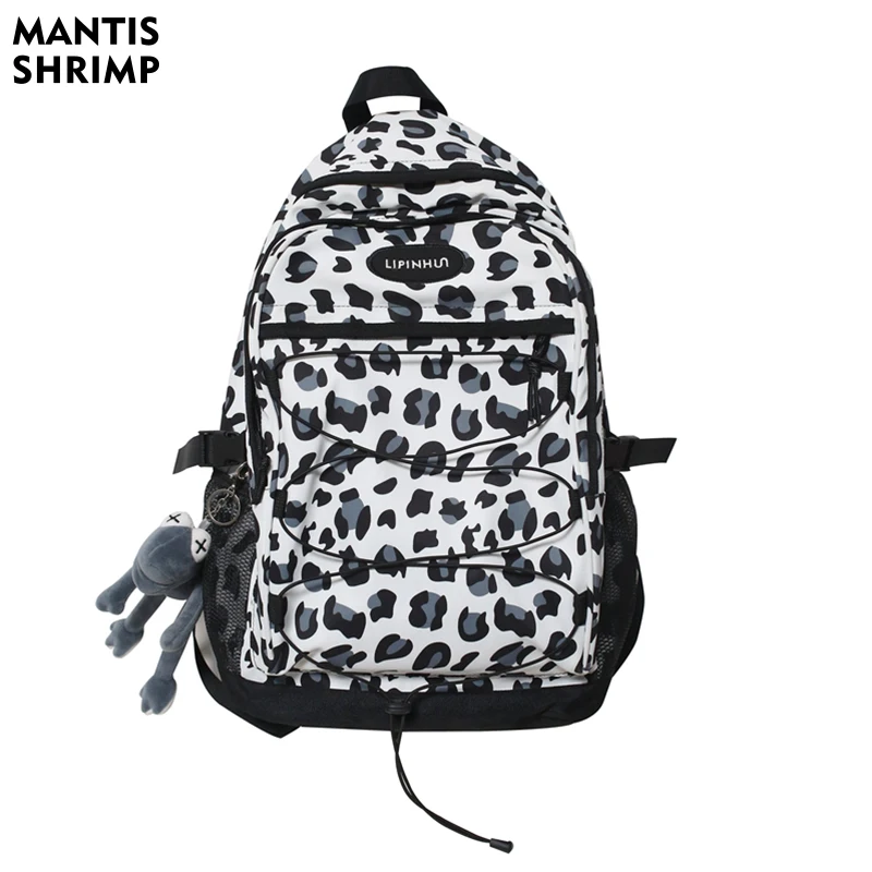 

Женские рюкзаки, модные сумки для книг, женские нейлоновые школьные сумки, вместительные сумки для ноутбука, леопардовые рюкзаки для девоче...