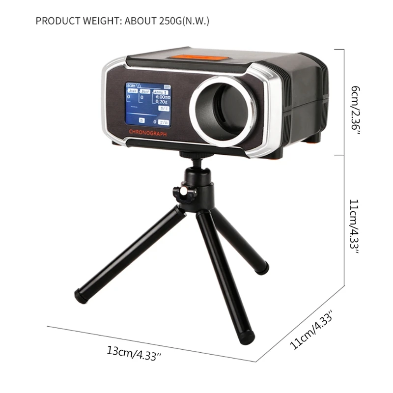 

LCD Display Matching Chronograph Shooting Speed Tester Velocity Meter Velocimetry Measuring with Phone APP & Tripod