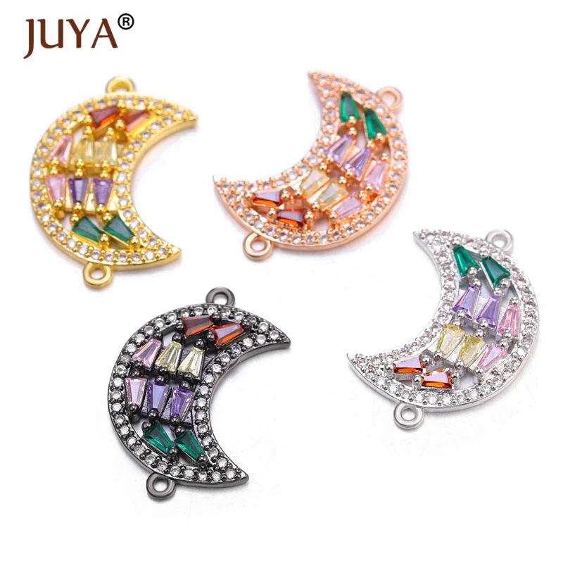 JUYA новые роскошные циркониевые хрустальные подвески с Луной/сердцем соединители