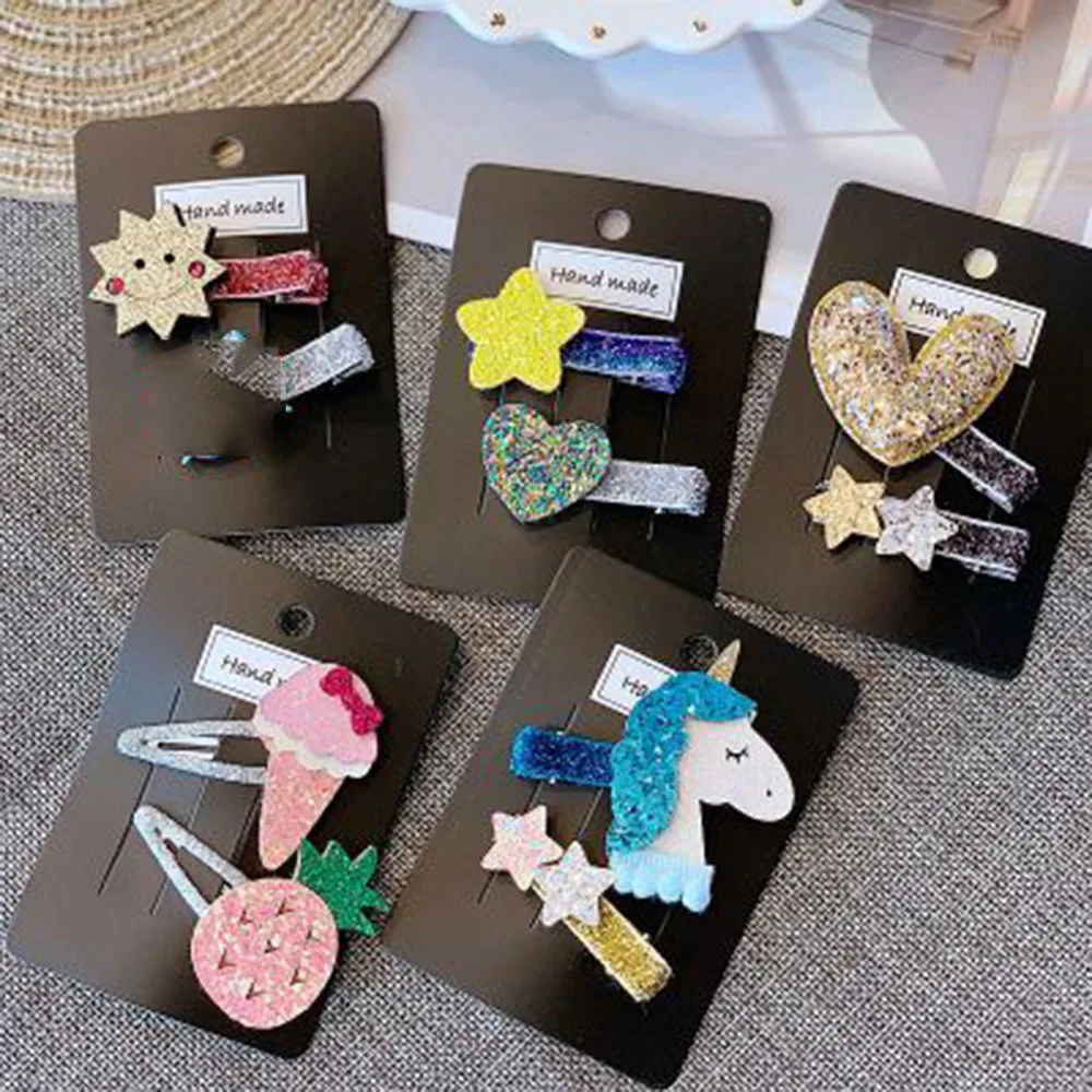 Милые рождественские аксессуары для волос девочек 2 шт. Мультяшные головные