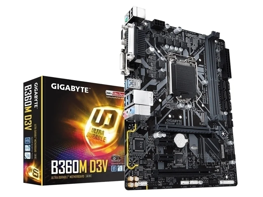 Новая оригинальная материнская плата Gigabyte B360M D3V LGA 1151 DDR4 DVI VGA B360 Micro ATX десктопные