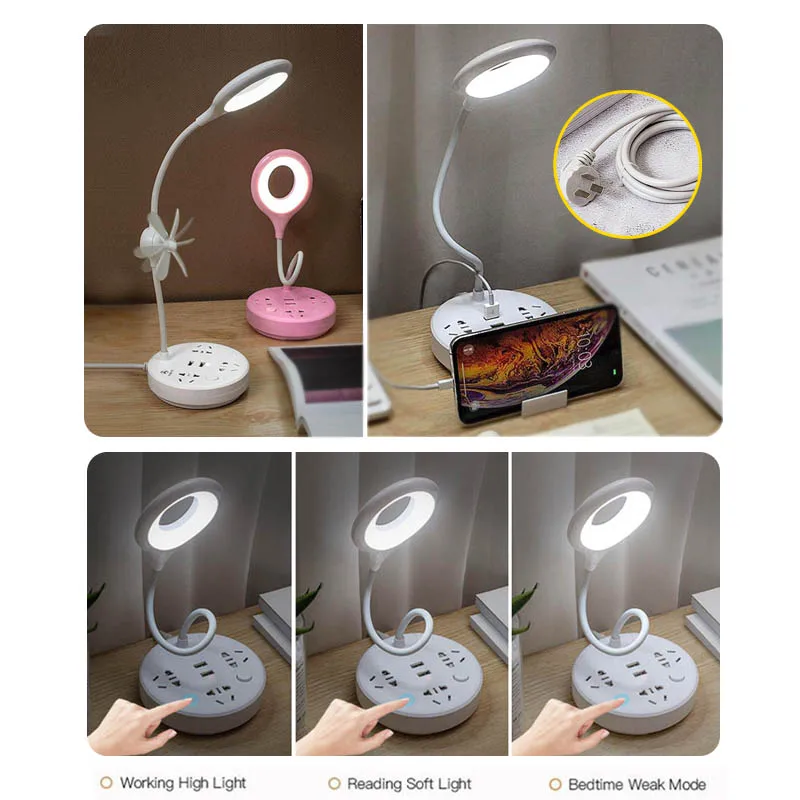 220 В ЕС Новинка свет лампы с гнездом вентилятор 5 в светодиодные фонари USB зажимом