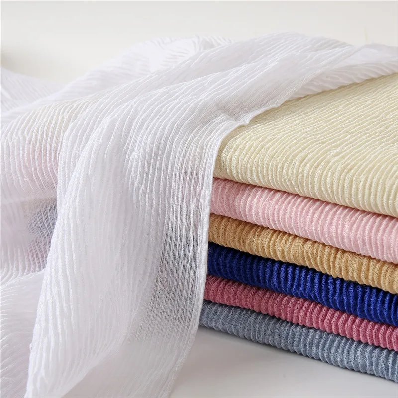 Модный плиссированный Макси-хиджаб со стразами элегантный платок простой