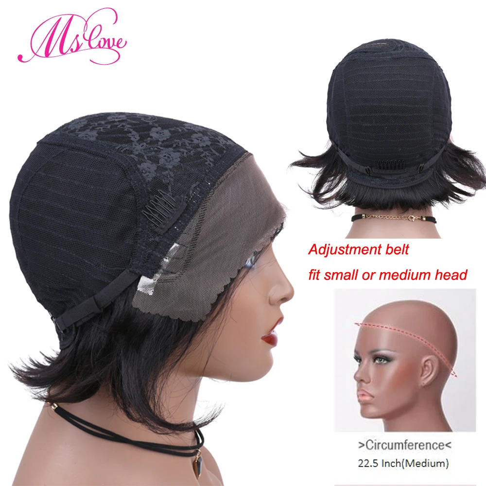 Парики из коротких волос прямые бразильские волосы Реми 150% плотность женские