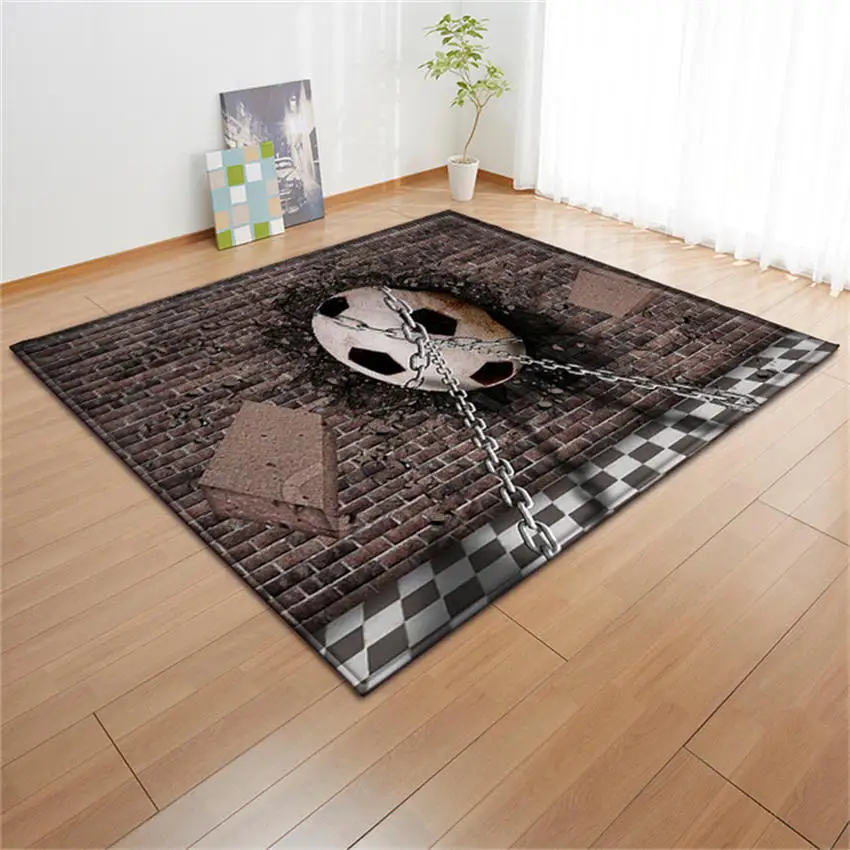 

Football lover Living Room Flannel Carpet Children Rug Kids Room Decoration Large Carpet Home Hallway Floor Rug Bedroom Mat