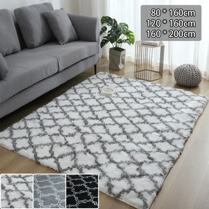 Enipate мягкий удобный квадратный коврик для гостиной спальни серый/черный/белый