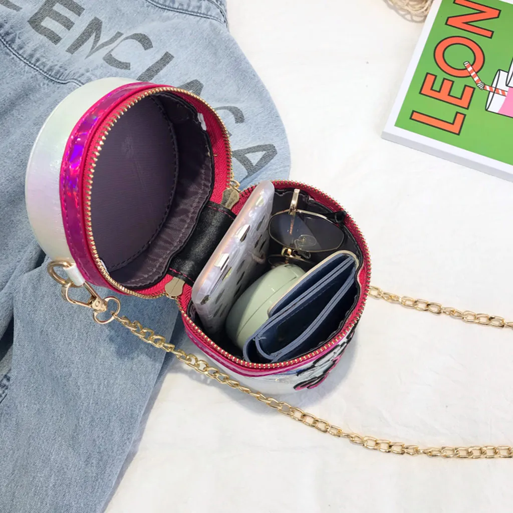 Женская сумка цилиндрическая индивидуальная забавная цепочка сумка-мессенджер