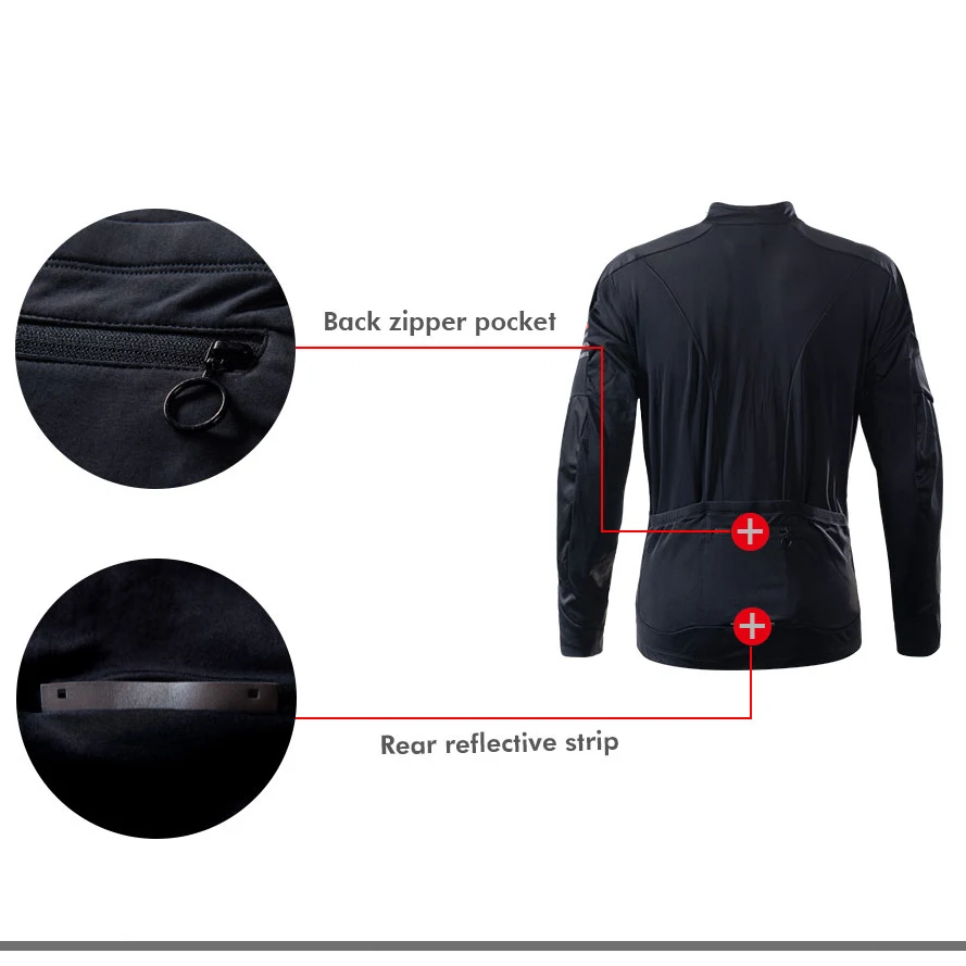 RION Winter Men's Cycling Jersey Fleece Thermal Cycling Clothing Motorcycle Jacket Coat Autumn Bicycle Clothing MTB Bike Jersey