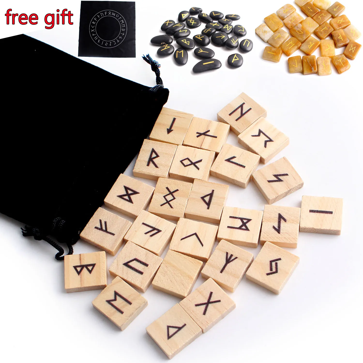 25 шт. натуральный мини черный риверстоун кристальная Руна желтые нефритовые