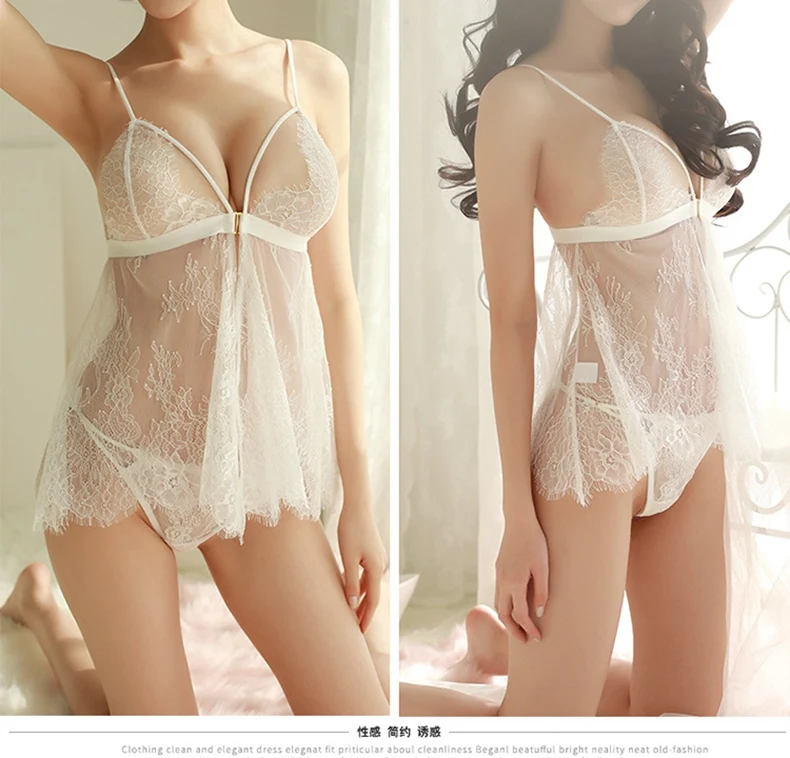 Кружева Ropa пикантные Sexo Para El см несмотря на то, что полые Женская одежда Для женщин одежда для сна ночная рубашка Ночное платье Сексуальное нижнее белье с глубоким v-образным вырезом Нижнее Белье Порно