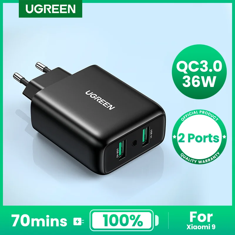

UGREEN Quick Charge 3.0 QC 36W USB Charger Fast Charger for iPhone QC3.0 Wall Charger for Samsung s10 Xiaomi mi 9 Phone Charger