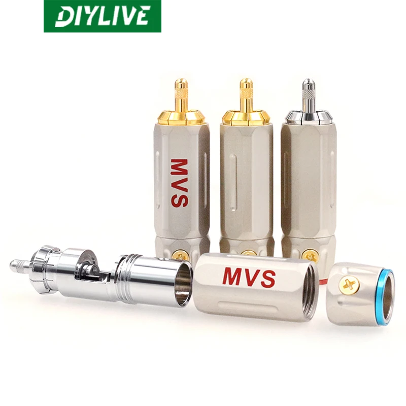 Медная штепсельная вилка DIYLIVE RCA с позолоченным разъемом Lotus звуковая головка