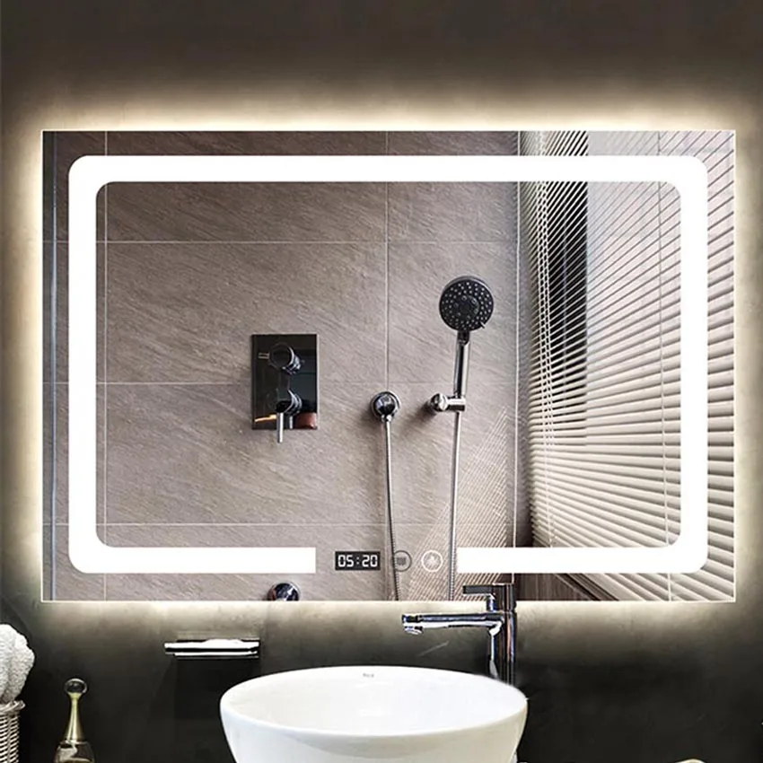 CTL300 Smart Wall Mounted Bathroom Mirror Rectangular Touch Switch Anti-fog With Led Light 110V/220V (700x900mm) | Обустройство дома