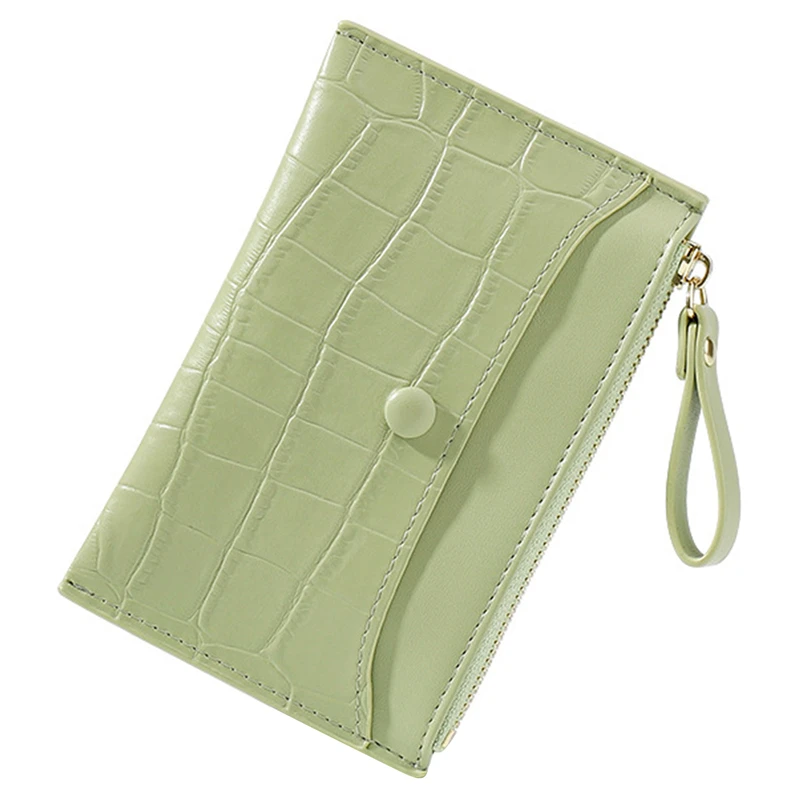

2021 Fashion Wallets For Women Short Small Leather Wallet Simple Square Zipper Coin Purse Pure Color Coin Purse