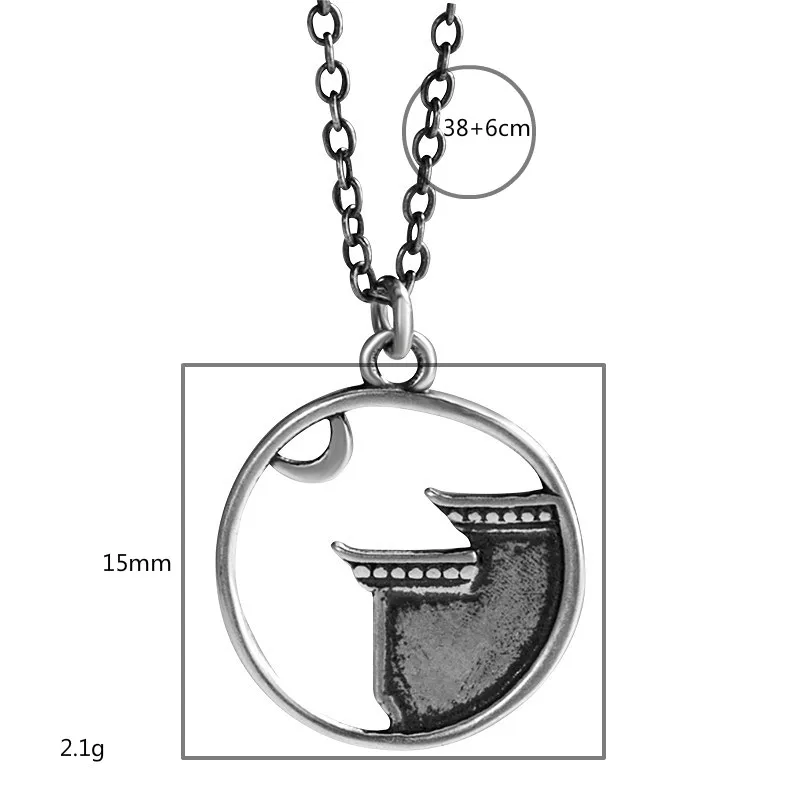 Женское колье с подвеской в виде Луны из серебра 100% пробы|Ожерелья| |