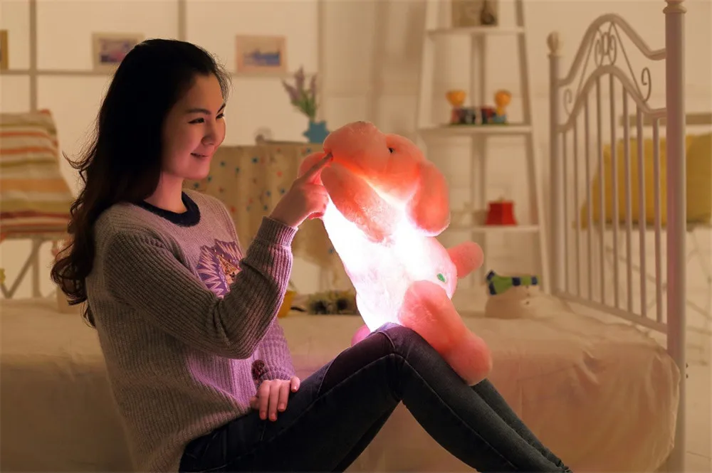 Красочный светящийся плюшевый собака светодиодный светильник плюшевые игрушки