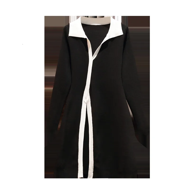 

Женское длинное платье с V-образным вырезом, черное Элегантное повседневное платье большого размера с длинным рукавом и V-образным вырезом в...