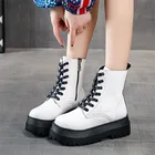 Ботинки Martin, лето 2021, весна и осень, увеличивающие рост студенческие повседневные рыцарские ботинки на толстой подошве с Т-образной шнуровкой