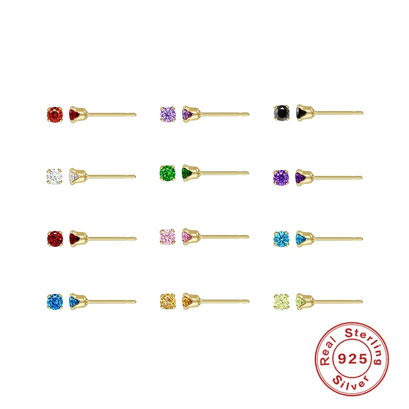 Женские серьги-гвоздики ROXI Mini из стерлингового серебра 925 пробы с камнями по