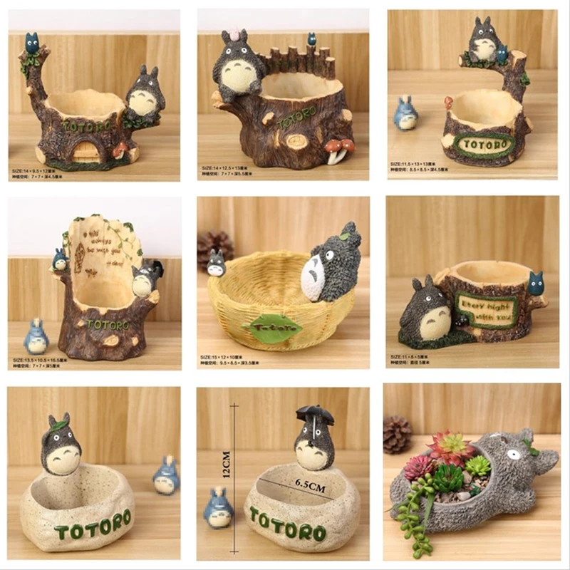 Пасторальный Стиль Тоторо суккуленты ваза для цветов полимерный горшок ремесло