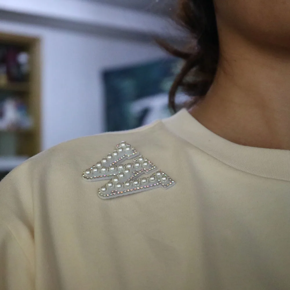 Модные вышитые бусинами нашивки с 26 английскими буквами для одежды Пришивные