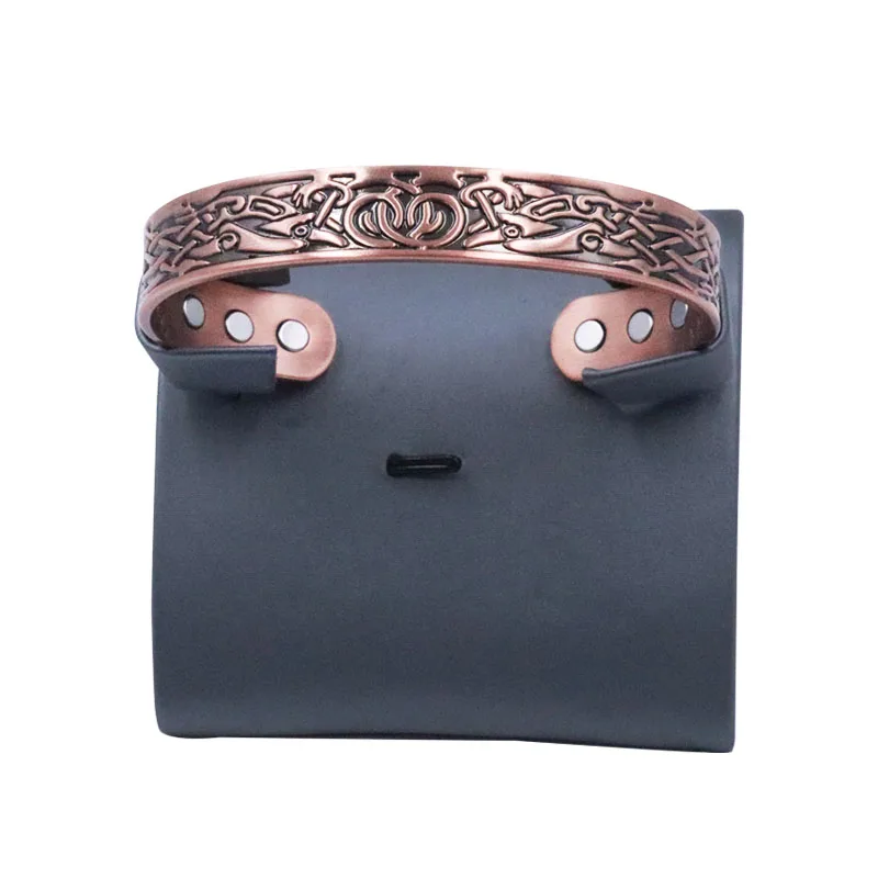

Classic Bracelet for Women Red Copper Color Double Dragon Pattern Bracelet Jewelry Gift Magnetic Health Bracelet