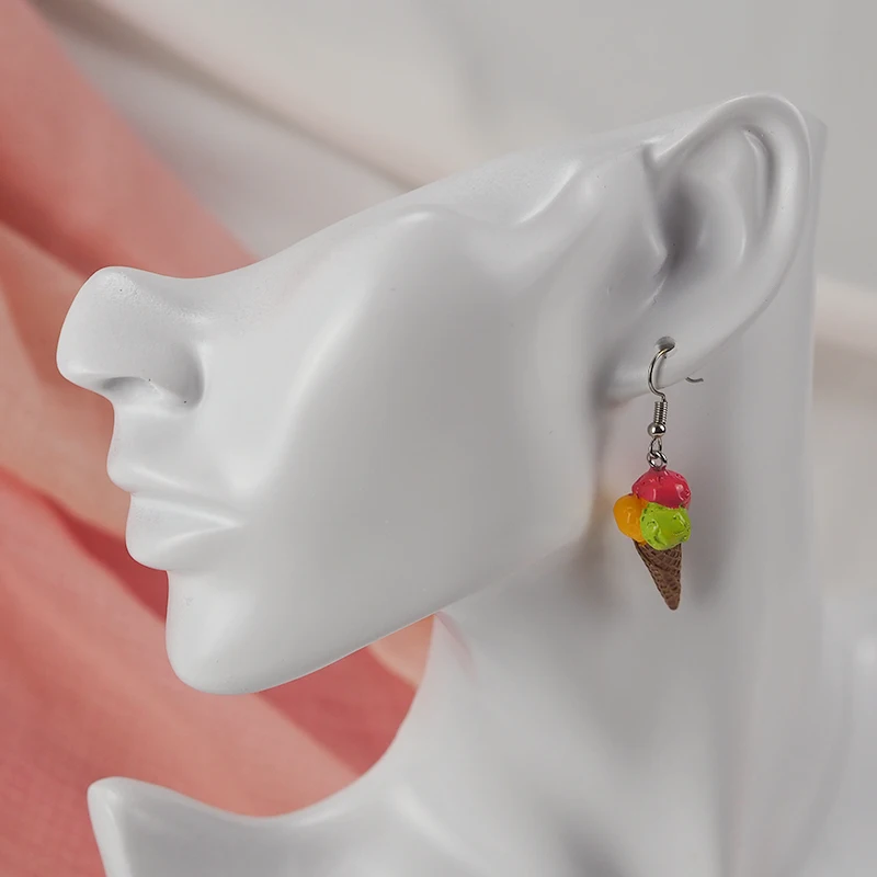 

Gii Ice Cream Food Creative Earrings Donuts Cupcakes Dangle Anime Earring for Women 2021 Trending Korean Style McDonald Jolibee