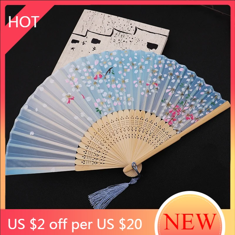 

Tassel Dance Summer Elegant Fans Embroidery Portable Children Folding Mini Hand Fan Pocket Manual Leque Decoration Crafts AG50ZS