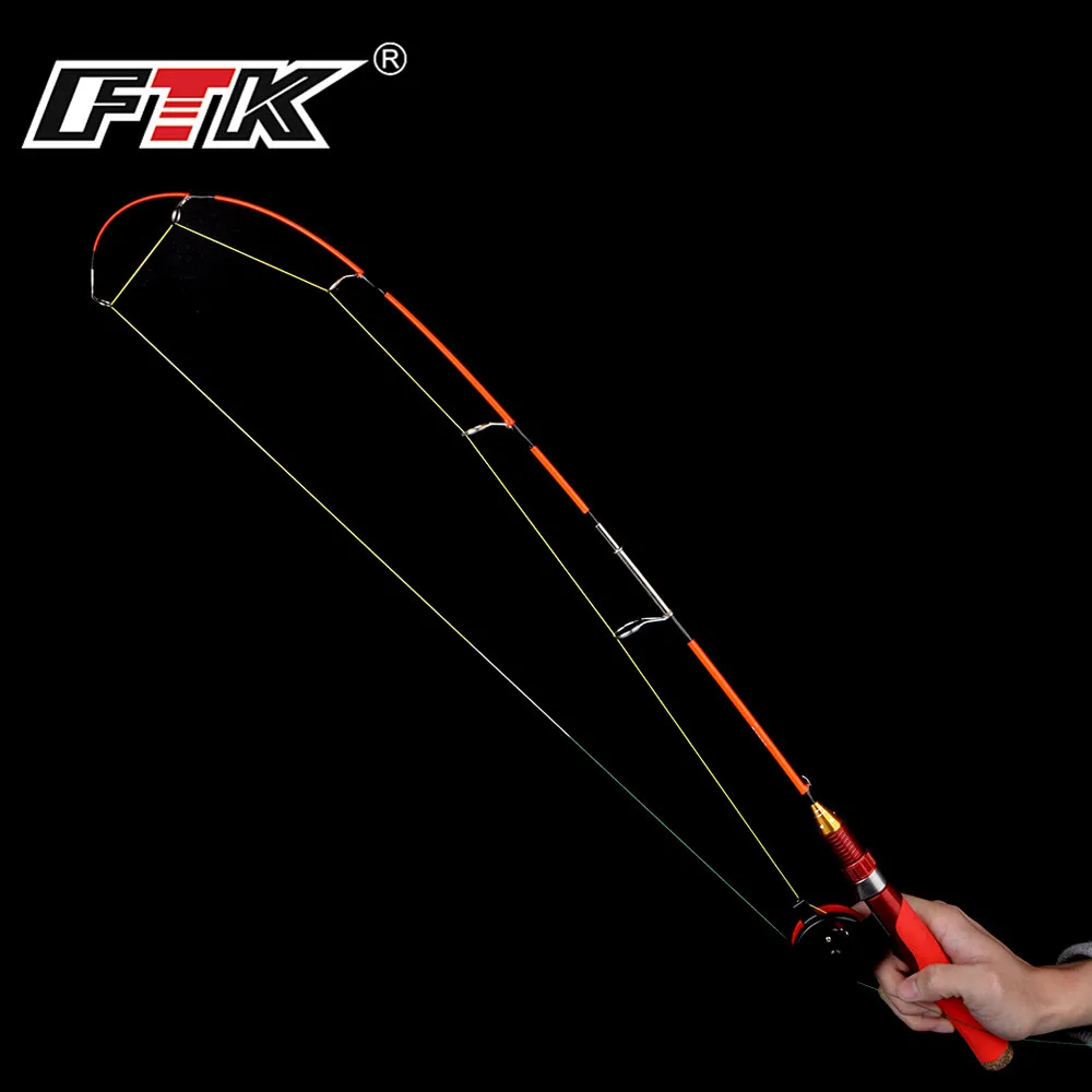 Портативная карманная мини-удочка для зимней подледной рыбалки FTK жесткая Удочка