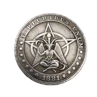 hobo coin 1881 five pointed star goat morgan commemorative coin collection living room decoration coin crafts gift 1pcs