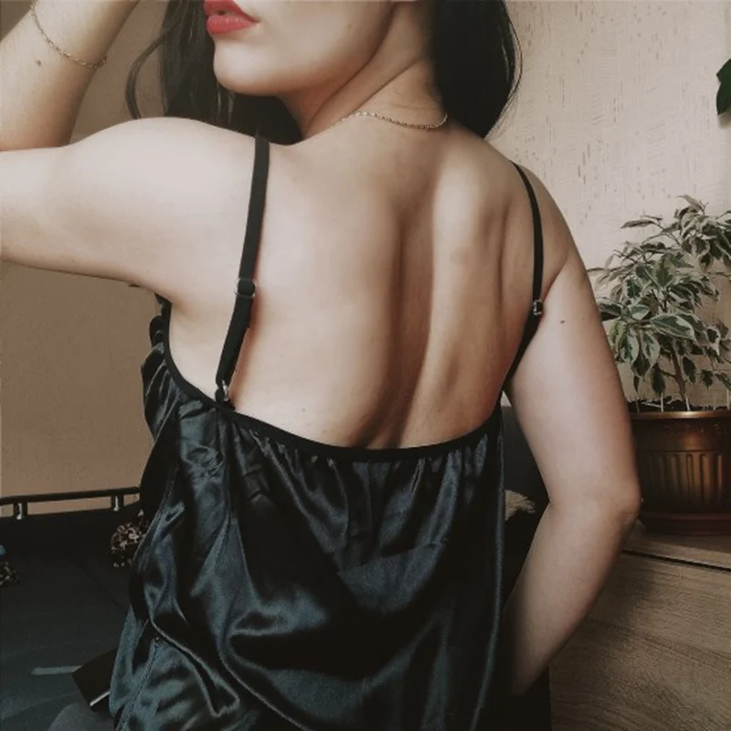 Tuyoki New Home Fashion Comfortable Lace Pajamas Set Sexy Lingerie Underwear Solid Color Breathable Satin Silk | Женская одежда