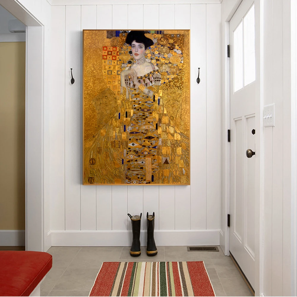Портрет Adele Bloch Canvas настенные картины By Gustav Klimt картина маслом воспроизведение