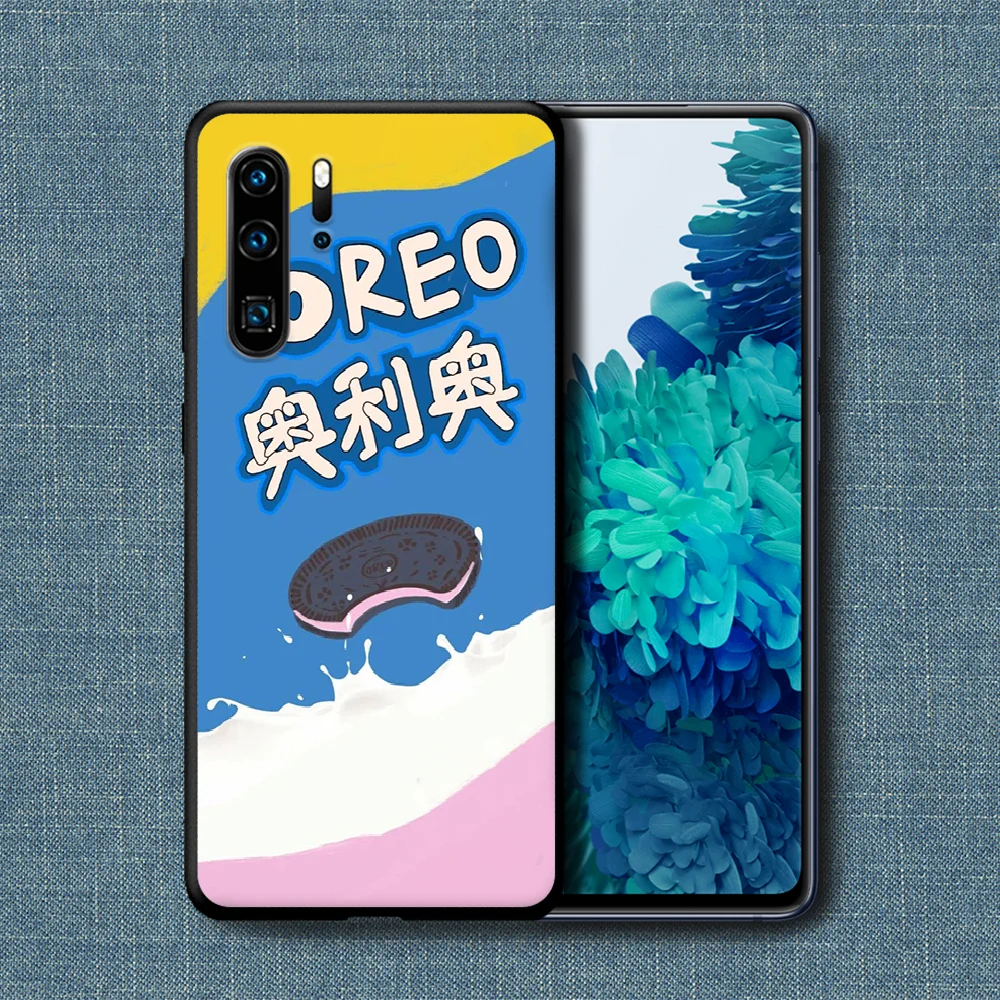 

Chocolate Pocky Oreo Phone Case For Huawei P Mate Smart 10 20 30 40 Lite Z 2019 Pro black Coque Soft Prime Silicone Cover