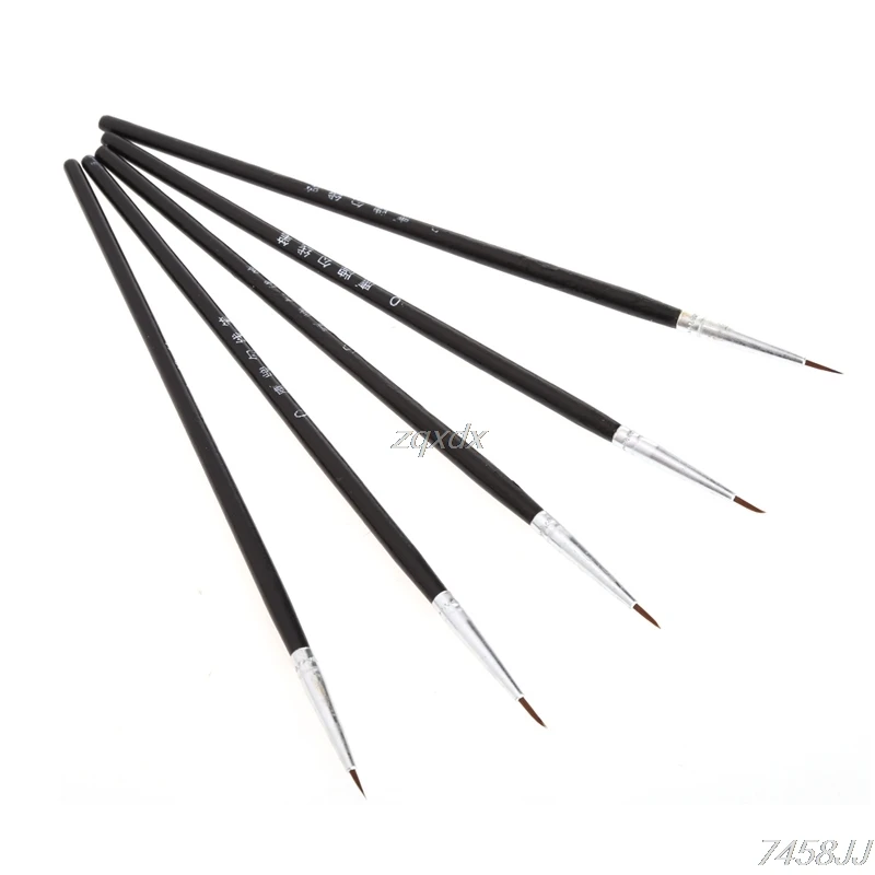 5 шт./компл. Нейлоновая Щетка для волос крючок линия ручка художника Акварельная
