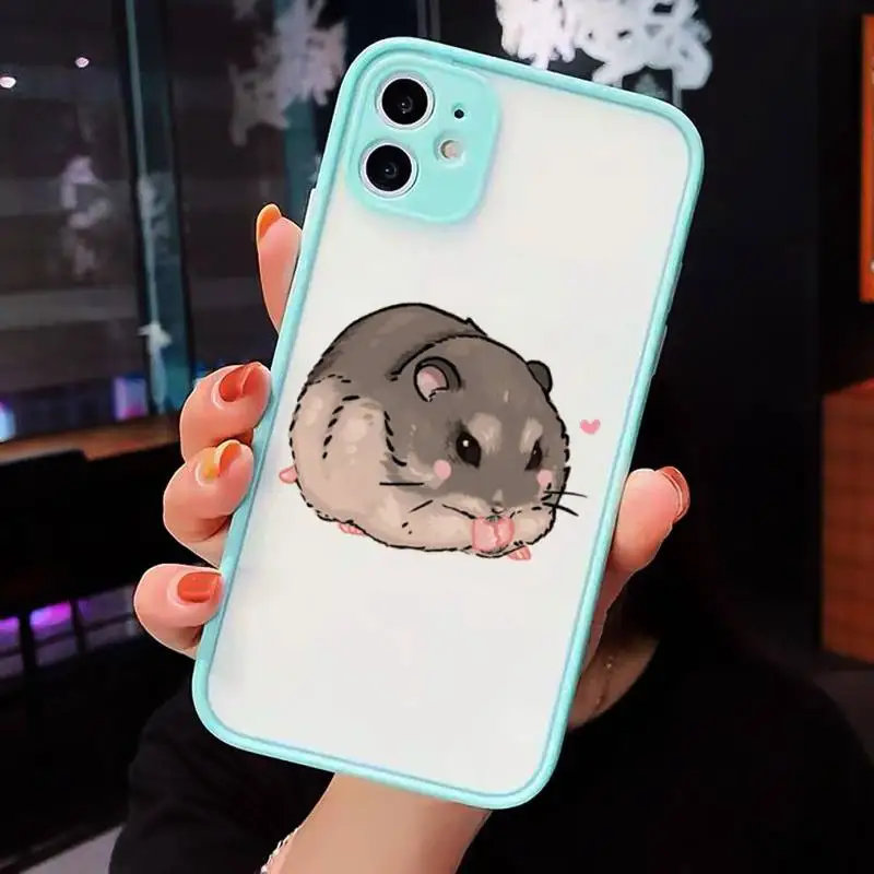 

Hamsters cartoon cute lovely Phone Case Matte Transparent for iPhone 7 8 11 12 s mini pro X XS XR MAX Plus cover funda