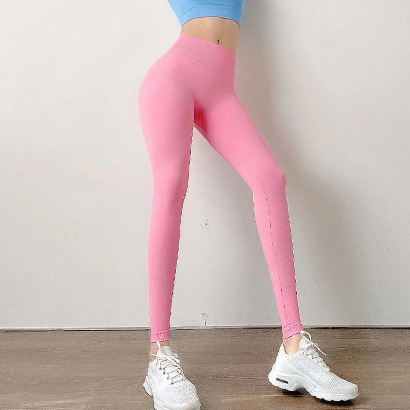 ASHEYWR New Sexy Buttocks Leggings Women High Waist Elastic Fitness Legging Seamless Slim Workout Push Up Leggins Clothing