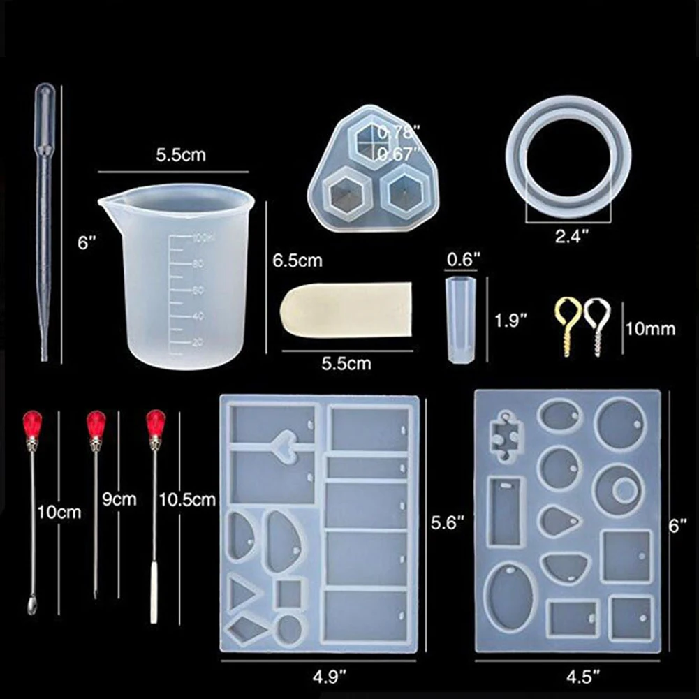 Craft Heat Resistant Bracelet Jewelry Mold Set Non Toxic Silicone Decorating Tool Assorted DIY Pendant Making Accessories | Украшения и