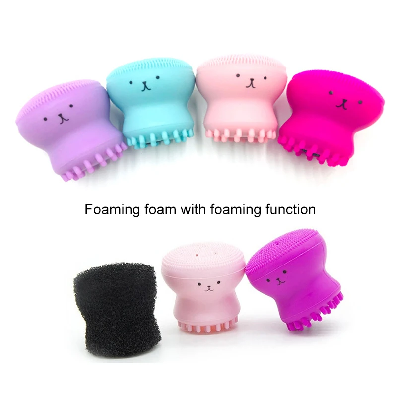 Small Octopus Silicone Face Cleansing Brush Facial Deep Pore Exfoliating Blackhead Scrub Washing Makeup Tool TSLM2 | Красота и