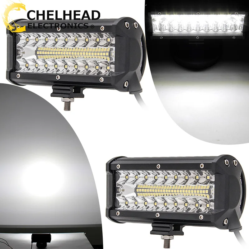 

barra led off road 4x4 light bar 6000k coche led working cars running lights 7'' 150w 12v 24v bar work light for truck atv suv