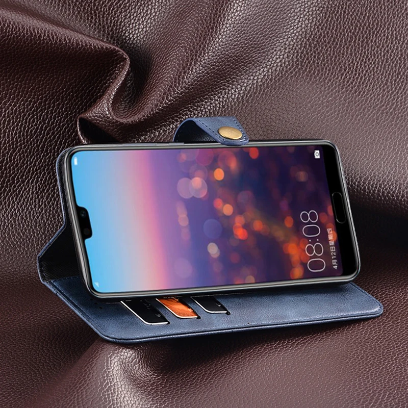 Бизнес кожаный чехол для huawei P20 Чехол класса люкс Винтаж чехол-портмоне с