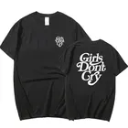 Для девочек надписью Don't Cry печати t-рубашка летняя Harajuku Мужская футболка с коротким рукавом Футболка с принтом уличная плюс размер off white футболка