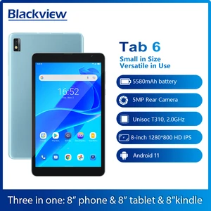 blackview tab 6 phone call tablet pc 3gb32gb 8 inch hd ips screen 5580mah t310 android 11 5mp rear camera 4g tablets wifi free global shipping