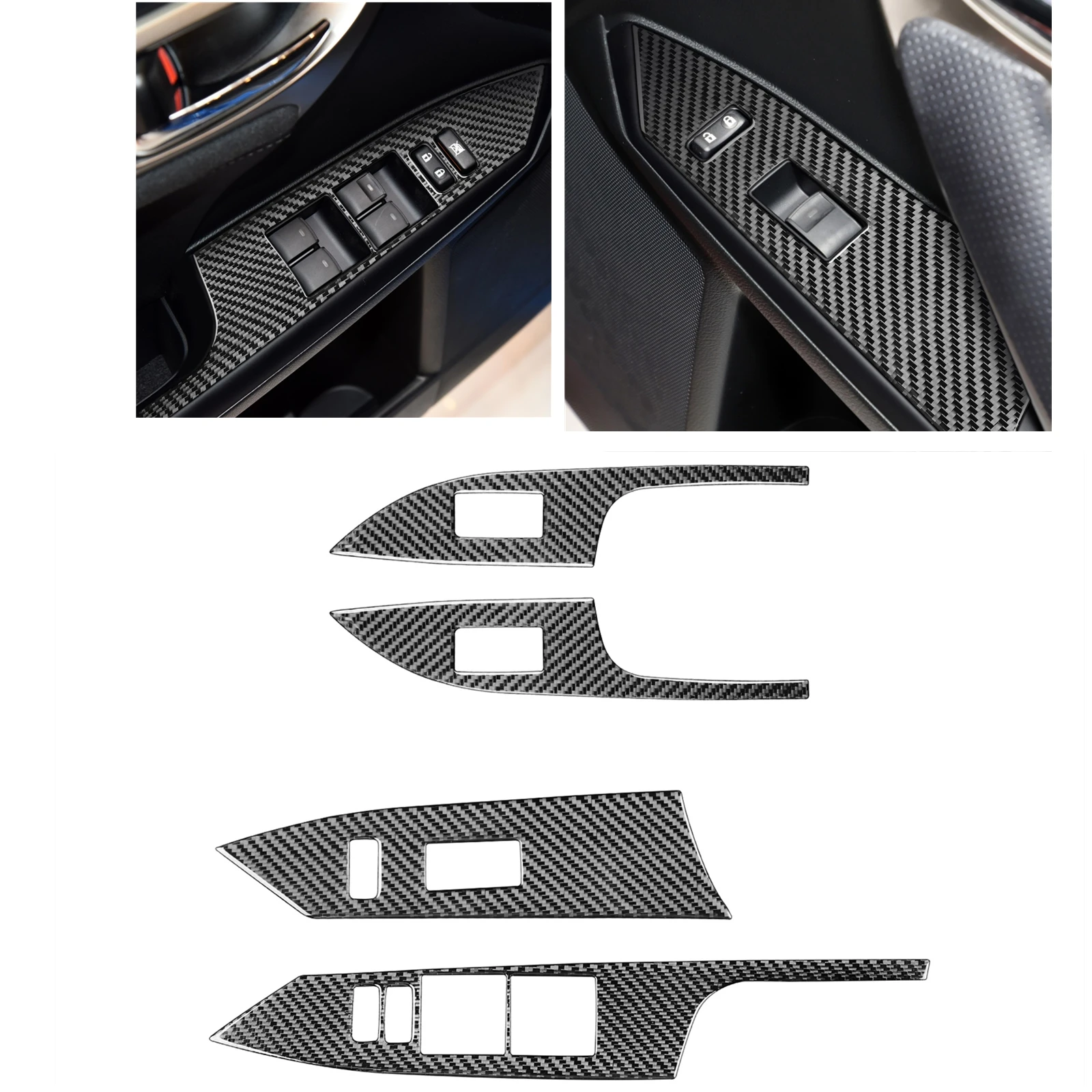 

Для Lexus CT200h 2011-2017 крышка переключателя стеклоподъемника, отделка из углеродного волокна, для интерьера автомобиля, двери, подлокотника, доски, рамы, наклейки, Декор
