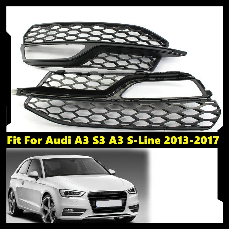 ABS передний бампер туман светильник решетки гриль для Audi A3 S3 2013 2014 2015 2016 2017 S Line