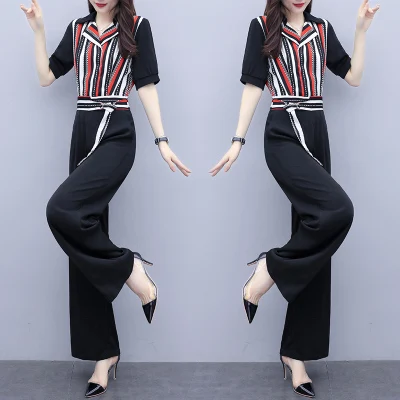 

Женский комбинезон в полоску Goddess, комбинезон в полоску с широкими штанинами