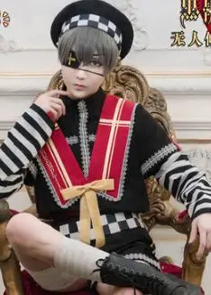 Черный дворецкий Ciel Phantomhive костюм для косплея «Лолита» платье костюмы униформа костюмы для Хэллоуина для мальчиков девочек аниме одежда cos - Цвет: costume for man