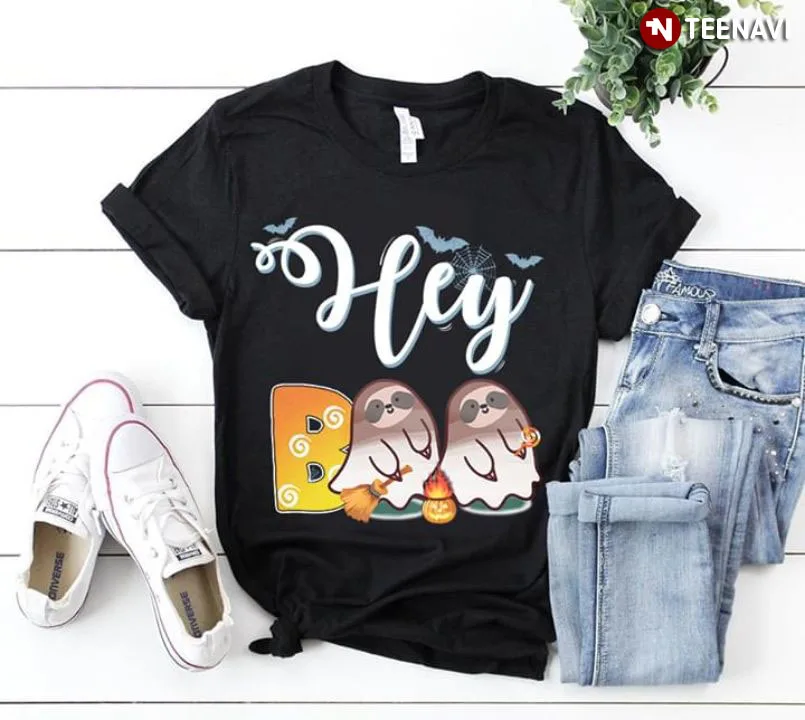 Эй и рисунком с надписью Boo футболка ленивца|Мужские футболки| |